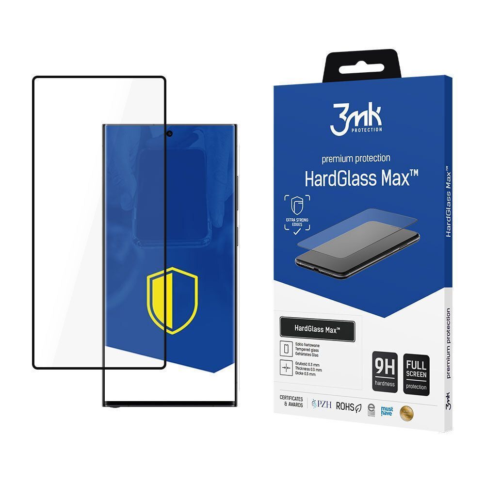 Προστατευτικό Οθόνης 3MK HardGlass Max Full Screen Samsung Galaxy S24 Ultra Μαύρο