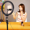 Ring Light Puluz 1,1m Tripod Mount + 10 inch 26cm RGBW LED Ring Vlogging Video Light Live
