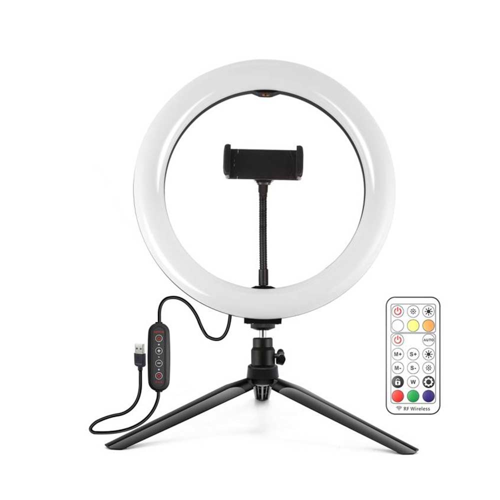 Ring Light Puluz 26cm με Τρίποδο RGBW LED Ring Vlogging