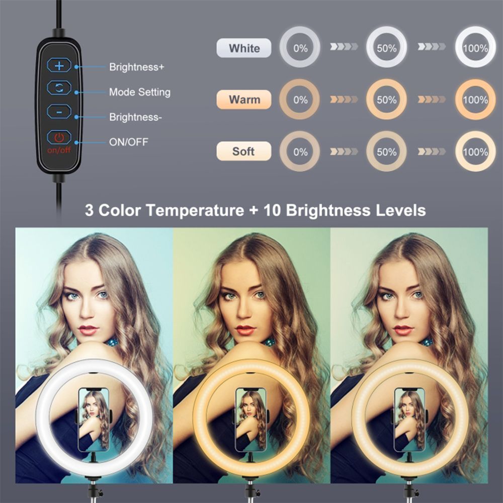 Puluz Ring Light LED 20εκ.με βάση για Γραφείο