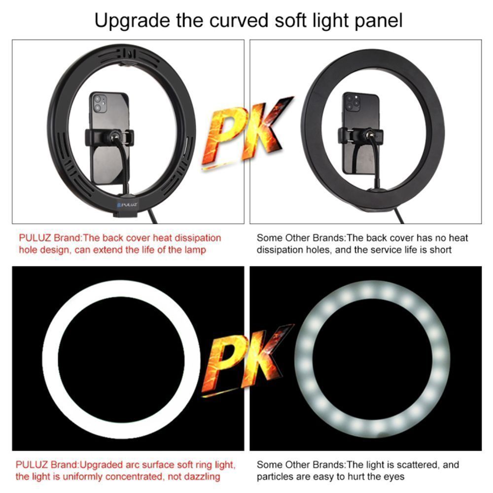 Puluz Ring Light LED 20εκ.με βάση για Γραφείο