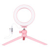 Puluz Ring Light LED 16εκ. με Τρίποδο Ροζ