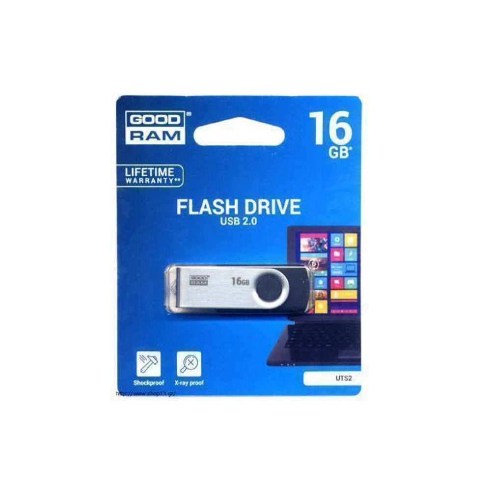 Goodram Pendrive Twister 16GB - USB 2.0 Μαύρο