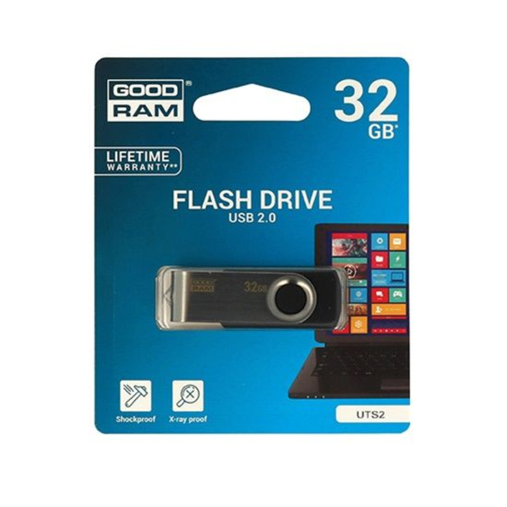 Goodram Pendrive Twister 32GB - USB 2.0 Μαύρο