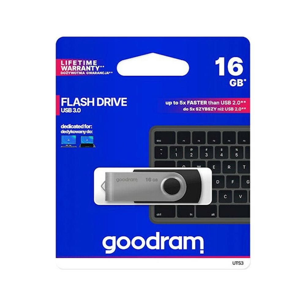 GOODRAM Pendrive - 16GB USB 3.0 UTS3 Μαύρο
