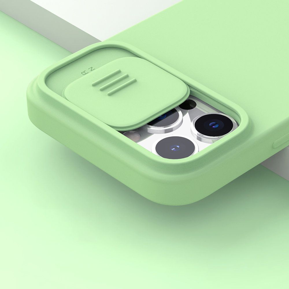 Θήκη Σιλικόνης Nillkin CamShield Silky Apple iPhone 13 Pro Πράσινο Ανοιχτό