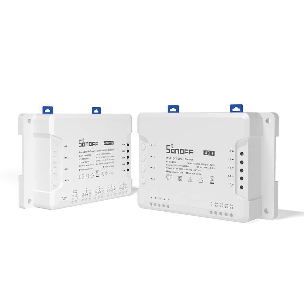 Sonoff Smart Διακόπτης WIFi 4CHR3 4 Θέσεων 16Α Λευκό