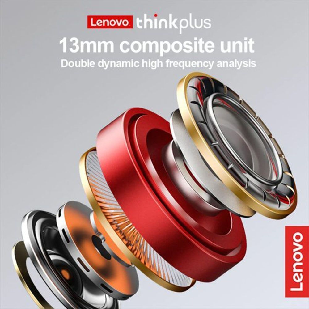 Ακουστικά Bluetooth Lenovo LP2 με Θήκη Φόρτισης Μαύρο