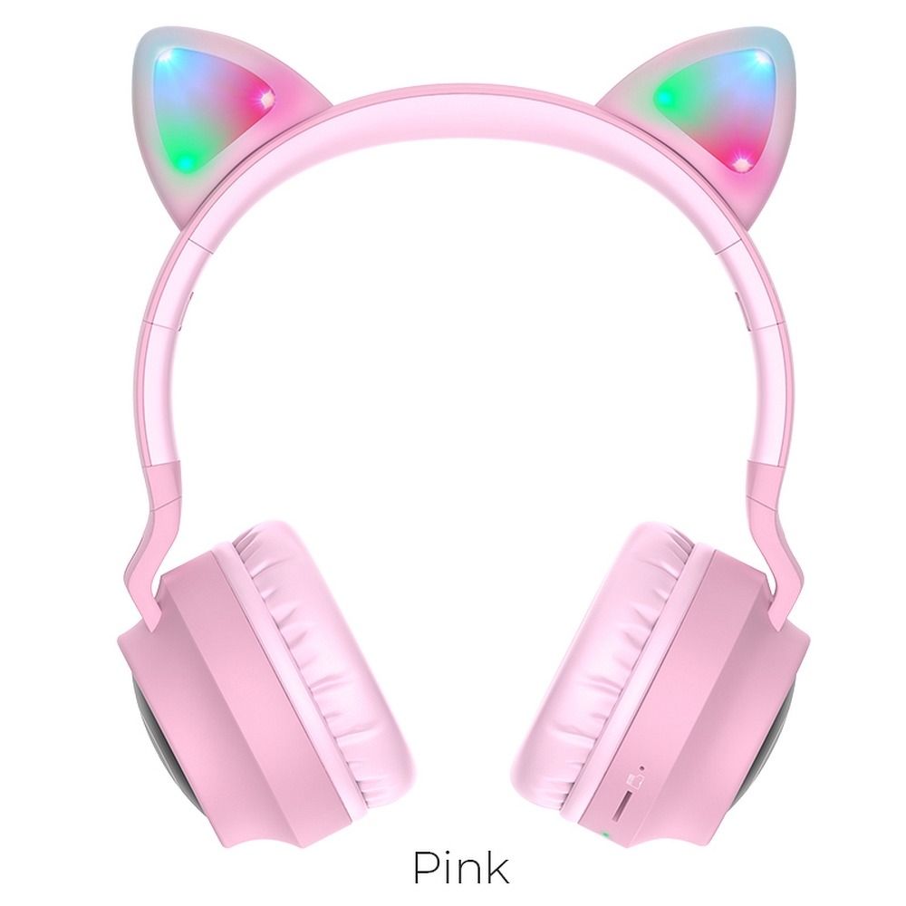 Ασύρματα Ακουστικά HOCO Cat Ear W27 Ροζ