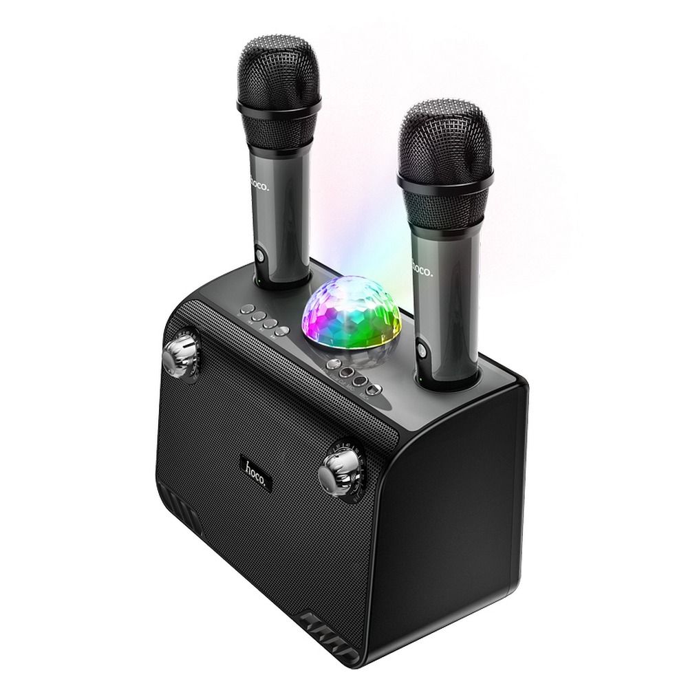 Hoco Bluetooth Ηχείο με Σύστημα Karaoke BS41 + 2 Ασύρματα Μικρόφωνα Μαύρο