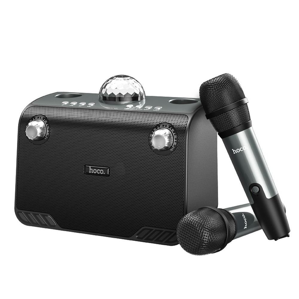 Hoco Bluetooth Ηχείο με Σύστημα Karaoke BS41 + 2 Ασύρματα Μικρόφωνα Μαύρο