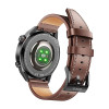 Smartwatch HOCO Y11 Brown Leather Strap Μαύρο