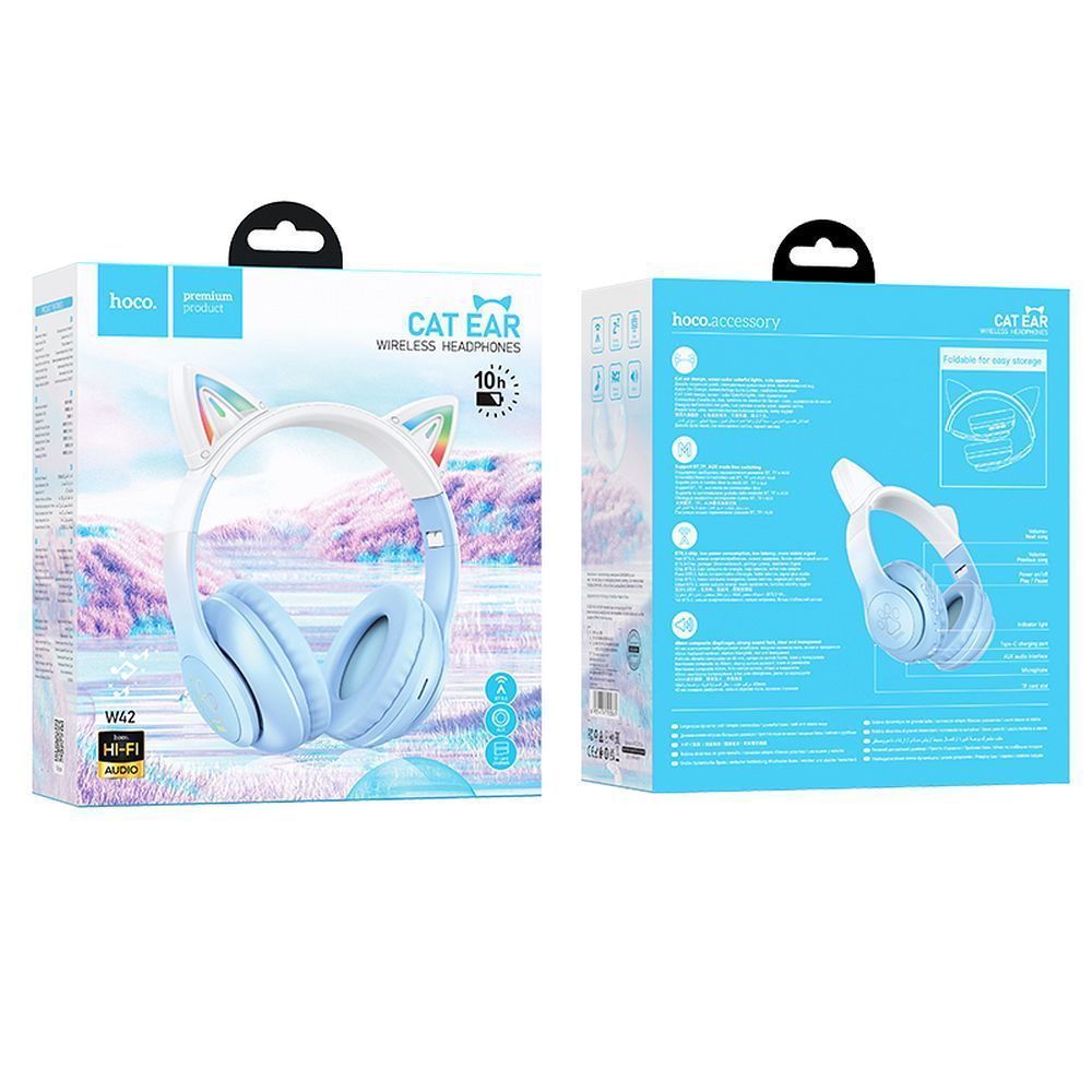 Ασύρματα Ακουστικά HOCO Cat Ear W42 Γαλάζιο