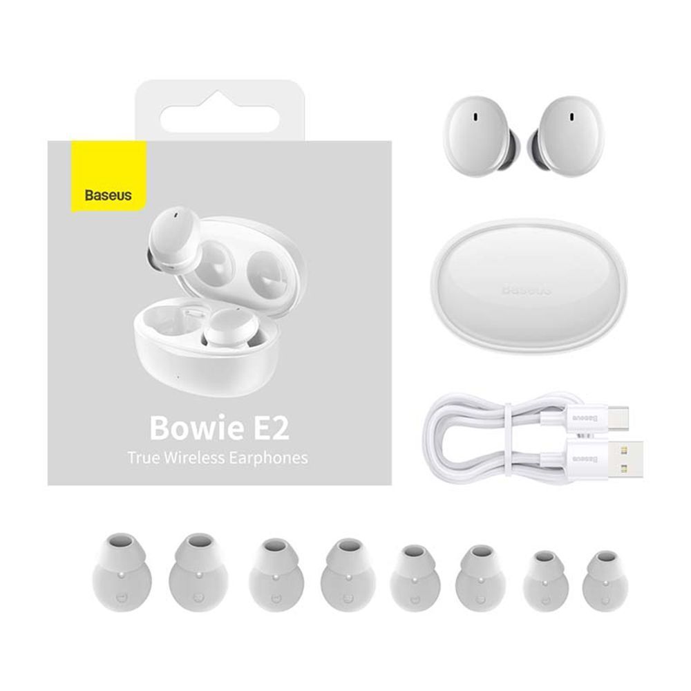 Ακουστικά Bluetooth Baseus TWS Bowie E2 Λευκό