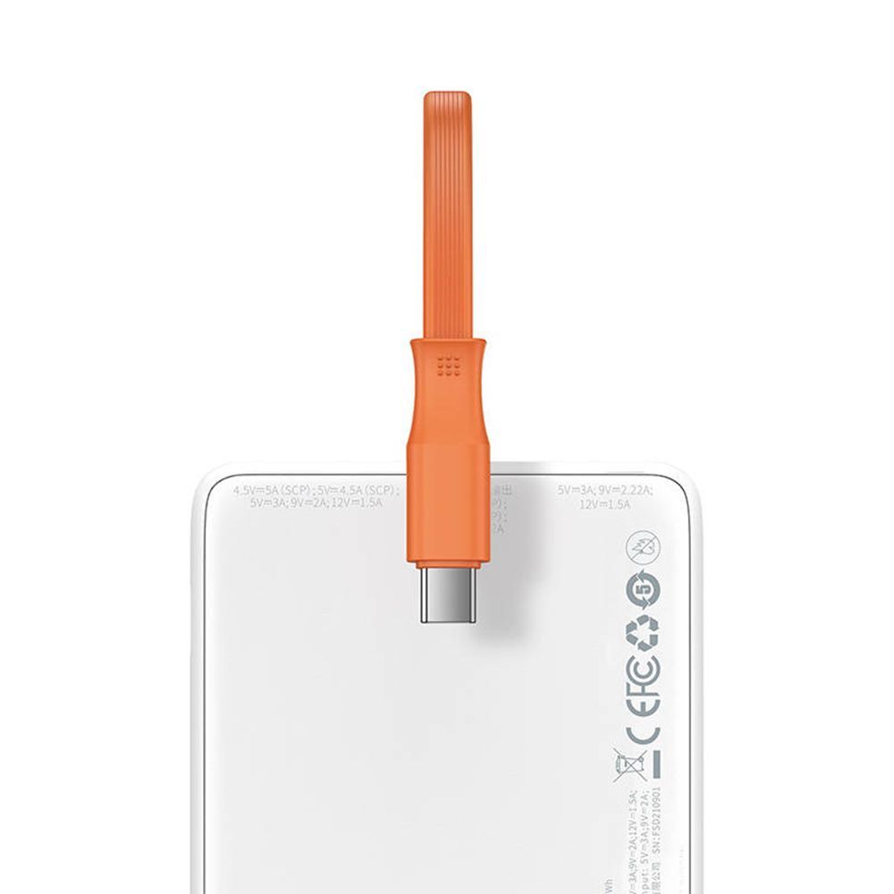 Powerbank Baseus Block 20000mAh 22.5W με θύρες 1xUSB, 1xUSB-C Quick Charge 3.0 + καλώδιο USB-C Λευκό