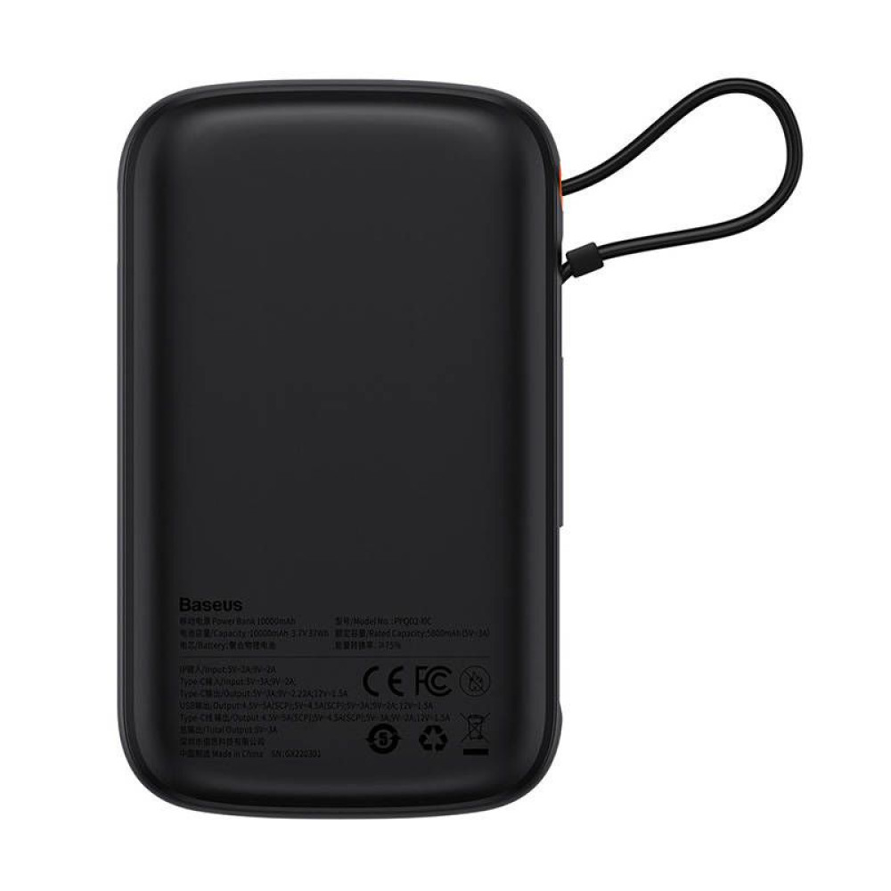 Baseus Qpow Pro Power Bank 10000mAh 22.5W με Καλώδιο USB-C Μαύρο