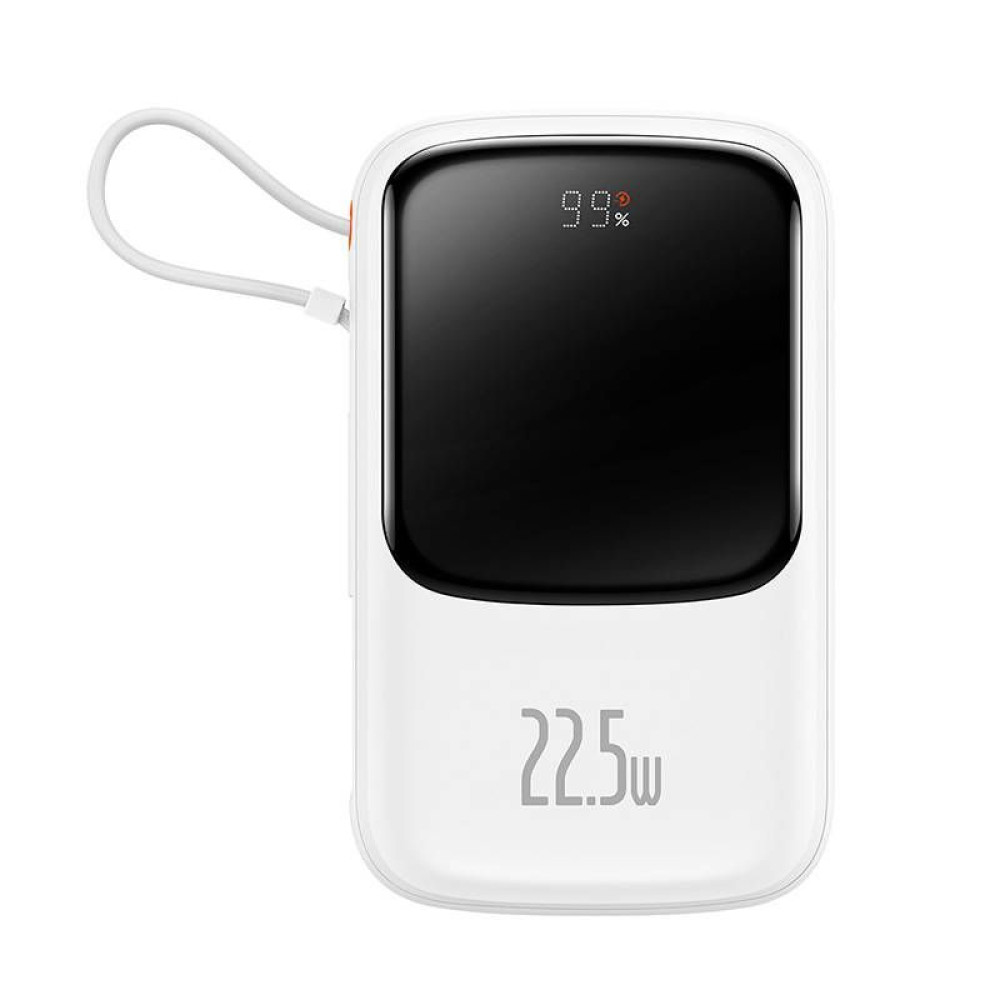 Baseus Qpow Pro Power Bank 10000mAh 22.5W με Καλώδιο USB-C Λευκό