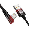 Καλώδιο Baseus MVP 2 Elbow Braided USB σε Lightning 20W 1m Μαύρο / Κόκκινο