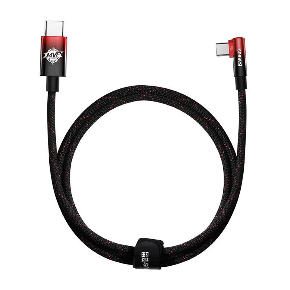 Καλώδιο Baseus MVP 2 Elbow Braided USB-C PD 100W 1m Μαύρο / Κόκκινο