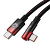 Καλώδιο Baseus MVP 2 Elbow Braided USB-C PD 100W 1m Μαύρο / Κόκκινο
