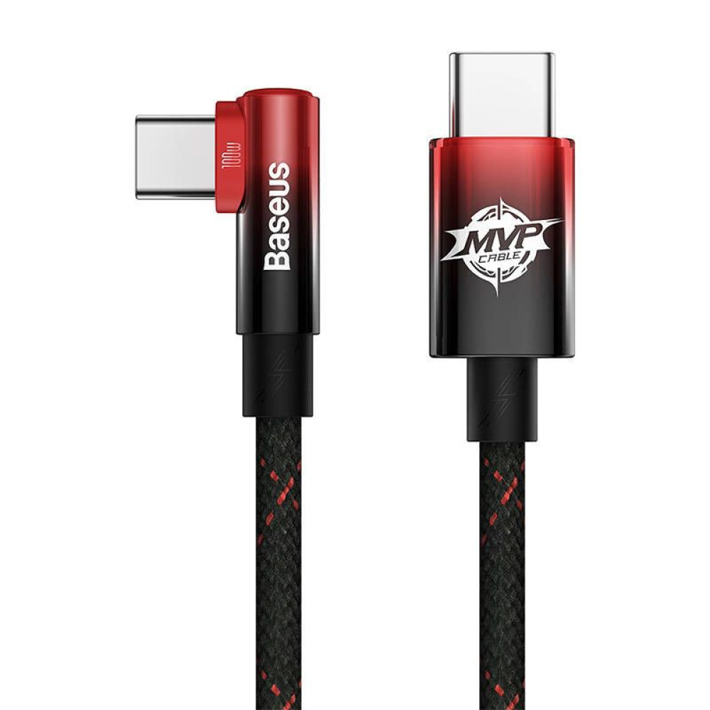 Καλώδιο Baseus MVP 2 Elbow Braided USB-C PD 100W 2m Μαύρο / Κόκκινο