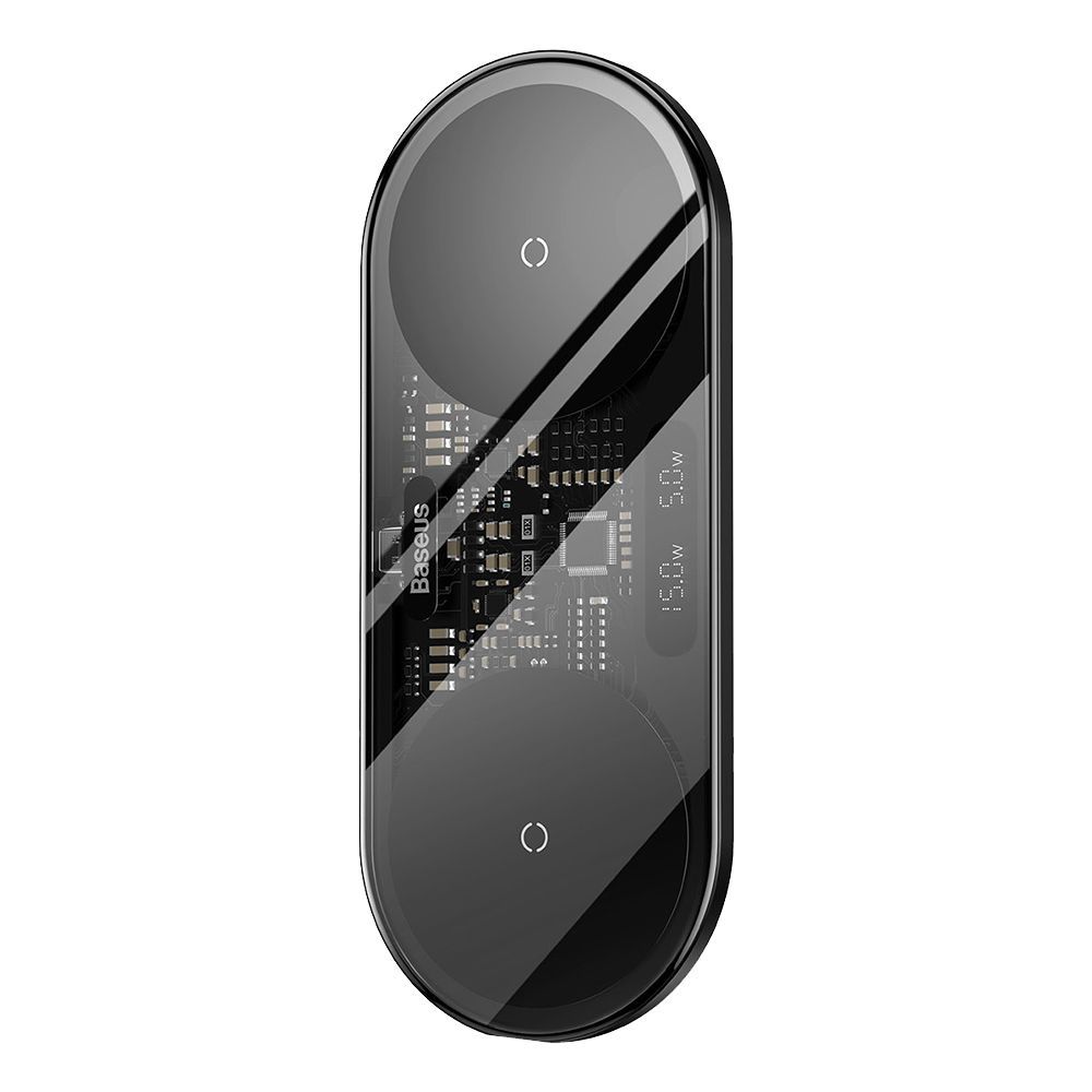 Ασύρματος Φορτιστής Baseus Dual Qι Digital LED 20W Μαύρο