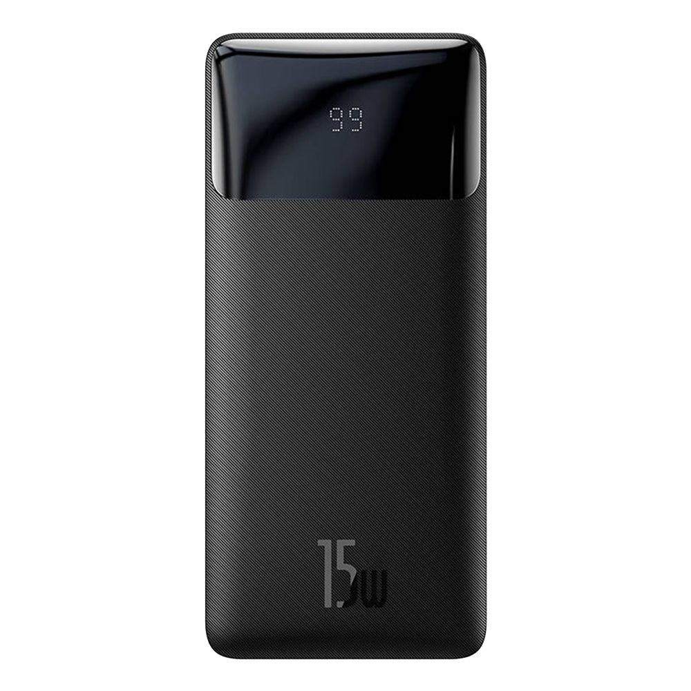 Powerbank Baseus Bipow 10000mAh, με 2 Θύρες USB-A και Θύρα USB-C, 15W PD Μαύρο