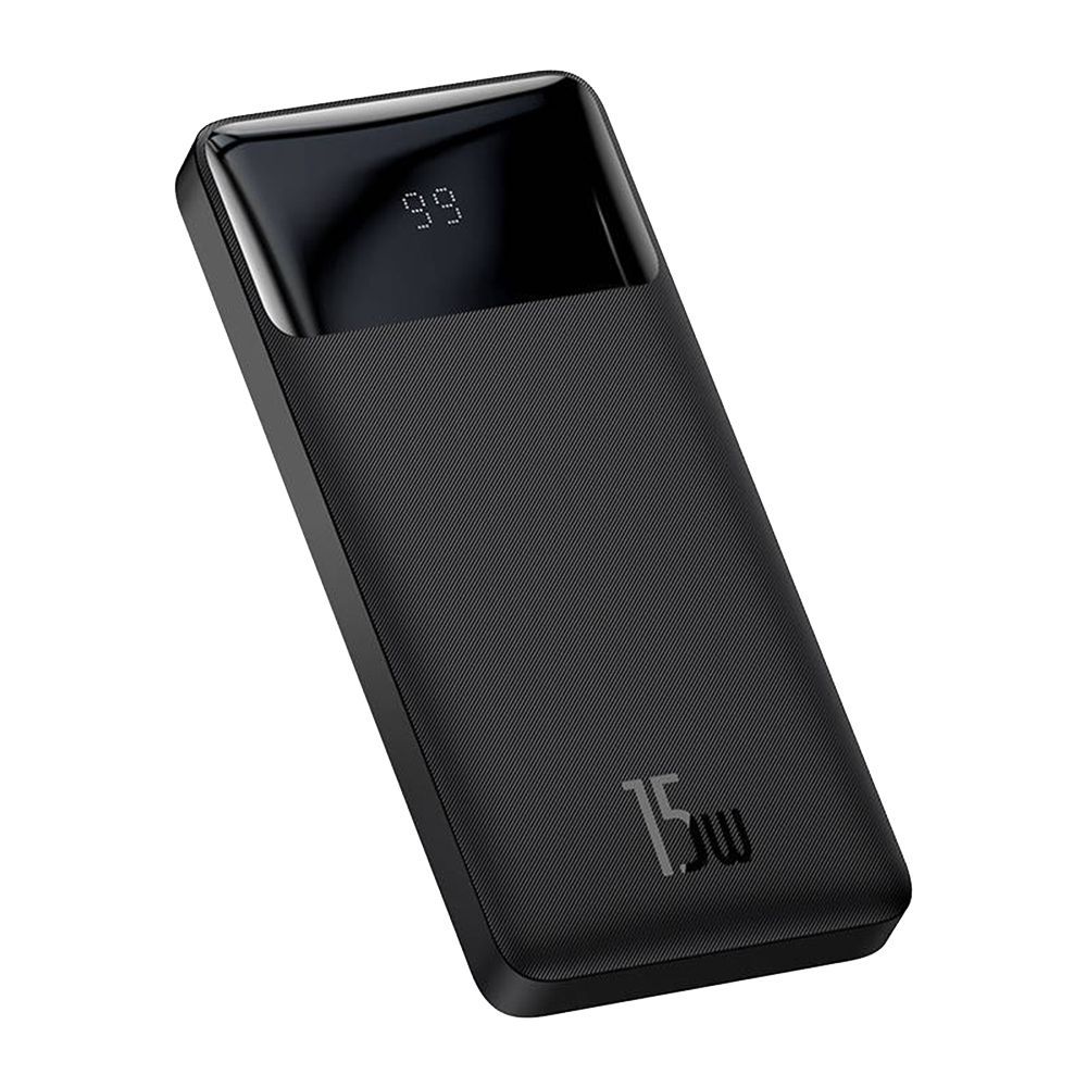 Powerbank Baseus Bipow 10000mAh, με 2 Θύρες USB-A και Θύρα USB-C, 15W PD Μαύρο