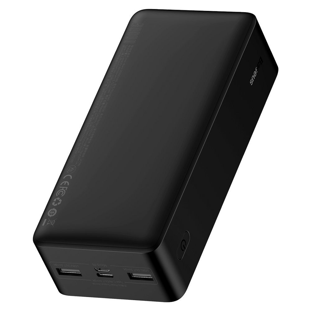 Powerbank Baseus Bipow 30000mAh, με 2 Θύρες USB-A και Θύρα USB-C, 15W PD Μαύρο