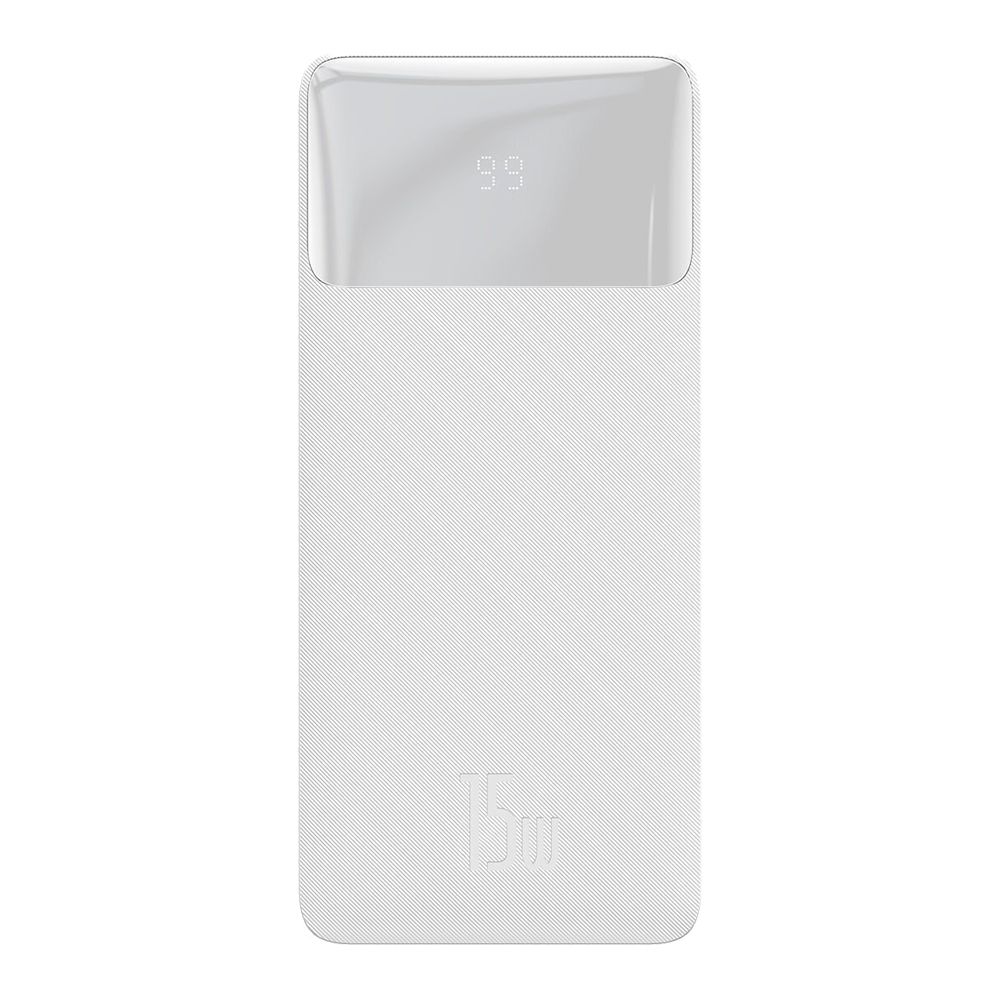 Powerbank Baseus Bipow 30000mAh, με 2 Θύρες USB-A και Θύρα USB-C, 15W PD Λευκό