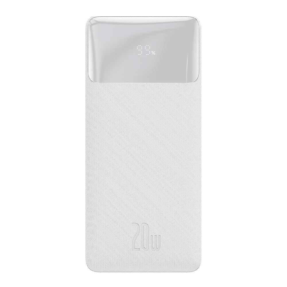 Powerbank Baseus Bipow 10000mAh, με 2 Θύρες USB-A και Θύρα USB-C, 20W PD Λευκό