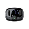 Baseus FM Transmitter T typed Bluetooth 2xUSB, MicroSD, Car Charger Μαύρο