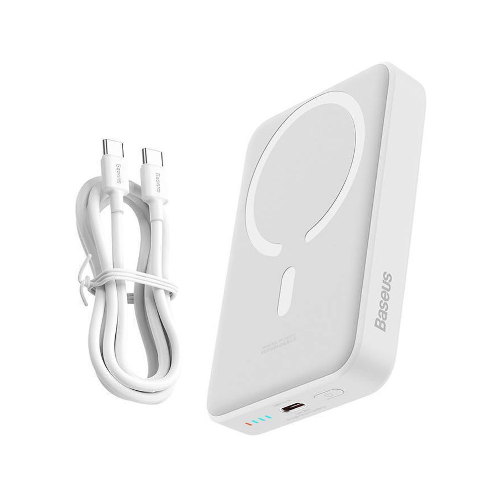 Powerbank Baseus Magnetic Mini 10000mAh, με Θύρα USB-C, 30W PD Λευκό