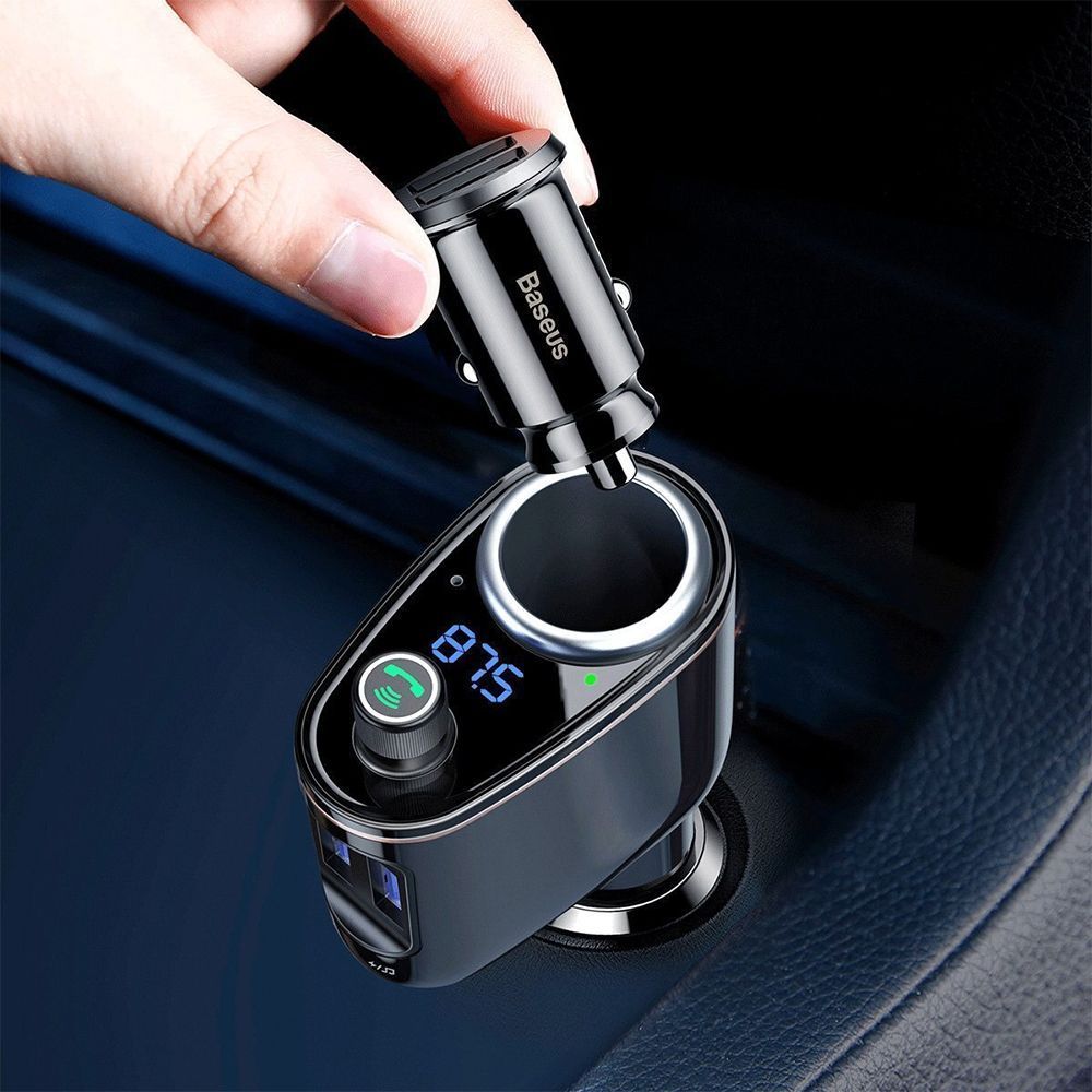 FM Transmitter Baseus Locomotive S-06 Bluetooth, mp3, car charger Μαύρο