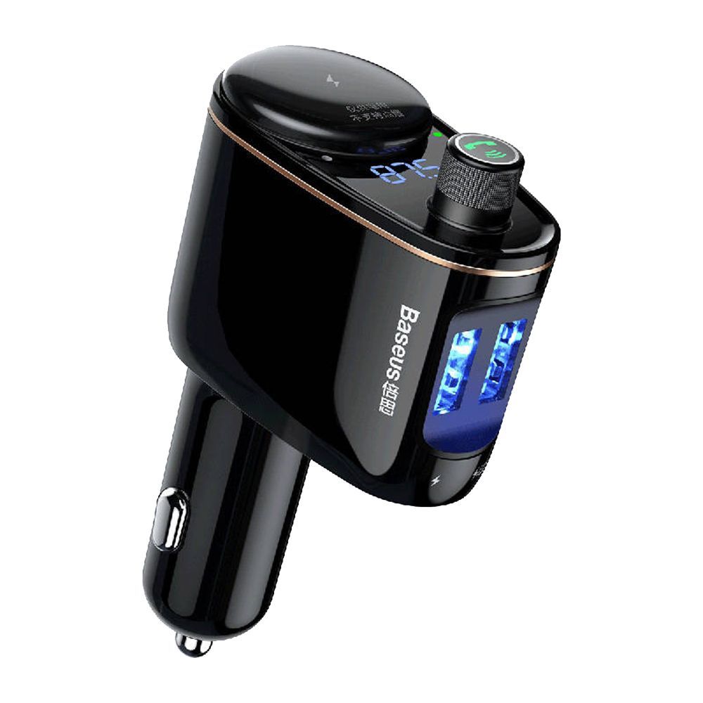 FM Transmitter Baseus Locomotive S-06 Bluetooth, mp3, car charger Μαύρο