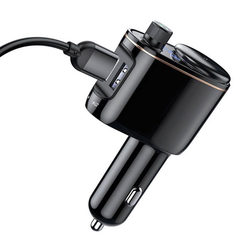 FM Transmitter Baseus Locomotive S-06 Bluetooth, mp3, car charger Μαύρο