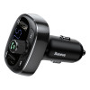 Baseus S-09 FM Transmitter T-typed Bluetooth 2xUSB, MicroSD, Car Charger Μαύρο