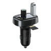 Baseus S-09 FM Transmitter T-typed Bluetooth 2xUSB, MicroSD, Car Charger Μαύρο