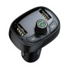 Baseus S-09 FM Transmitter T-typed Bluetooth 2xUSB, MicroSD, Car Charger Μαύρο