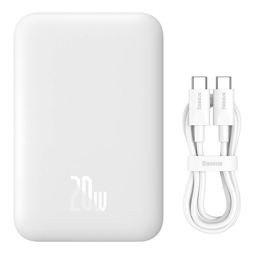 Powerbank Baseus Magnetic Mini Air MagSafe 6000mAh 20W με καλώδιο USB-C Λευκό