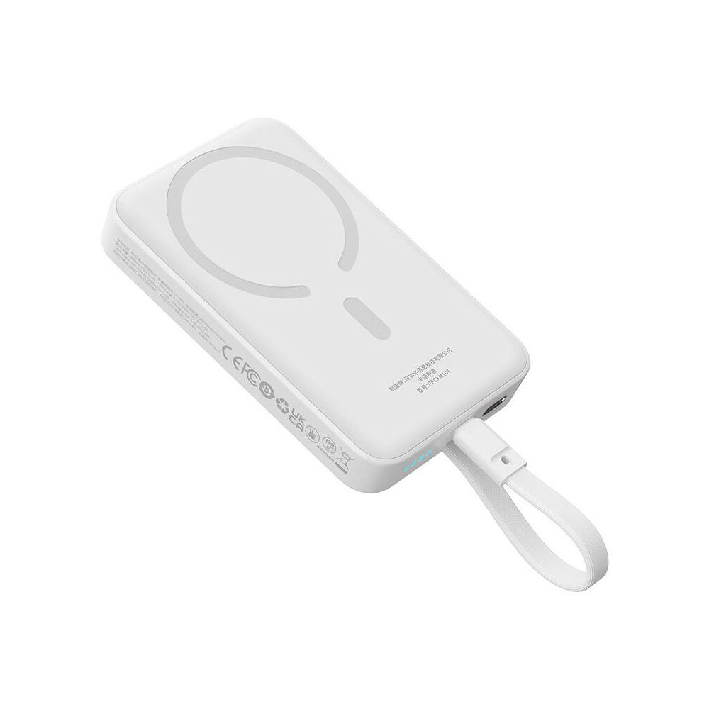 Powerbank Baseus Magnetic Mini 10000mAh, με καλώδιο USB-C, 30W PD Λευκό