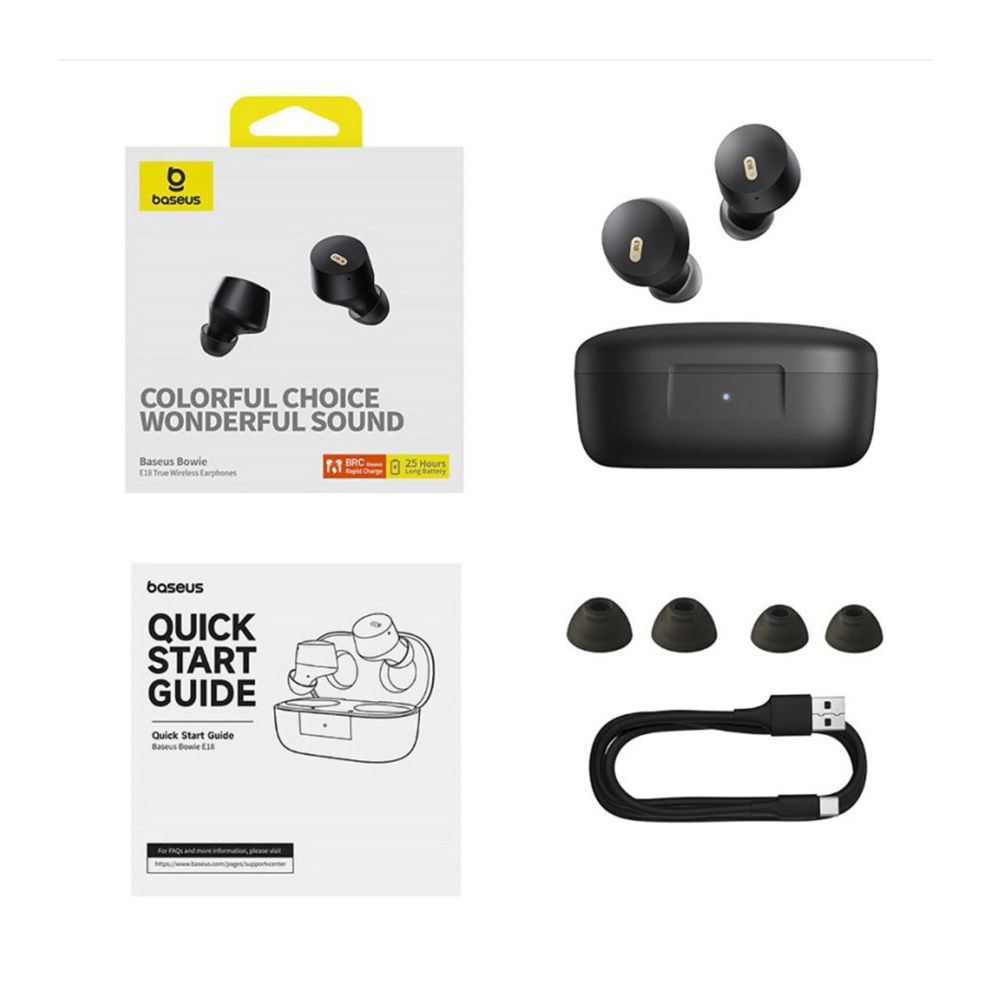 Ακουστικά Baseus Bowie E18 Wireless Earbuds Bluetooth 5.3 TWS Μαύρο