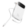 Powerbank Baseus QPow2 10000mAh 30W με ενσωματωμένα καλώδια 2xType-C Λευκό