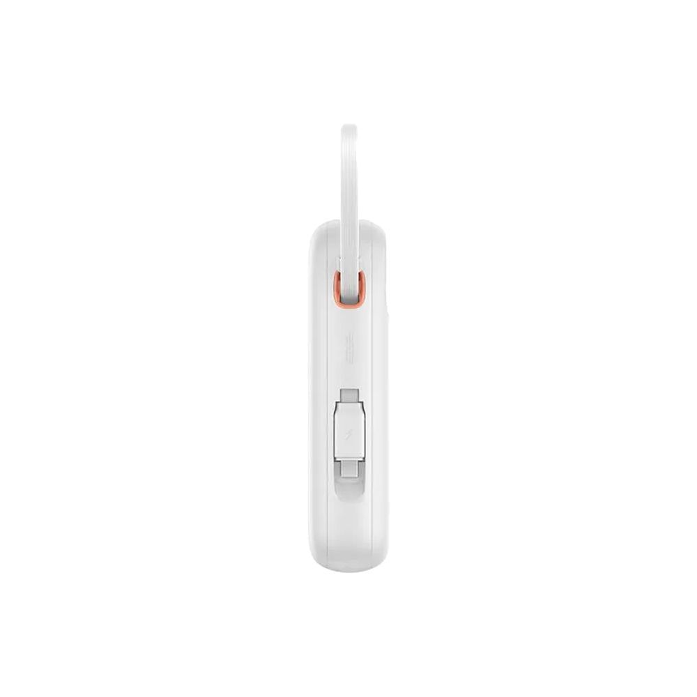 Powerbank Baseus QPow2 10000mAh 30W με ενσωματωμένα καλώδια 2xType-C Λευκό