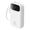 Powerbank Baseus QPow2 10000mAh 30W με ενσωματωμένα καλώδια 2xType-C Λευκό