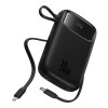 Powerbank Baseus QPow2 10000mAh 30W με ενσωματωμένα καλώδια 2xType-C Μαύρο
