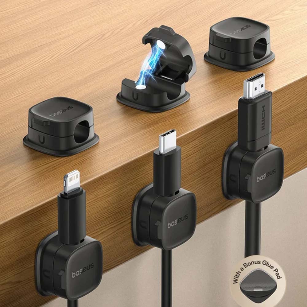Σετ Οργάνωσης Καλωδίων Baseus Lite Series Magnetic 3 ΤΜΧ Μαύρο
