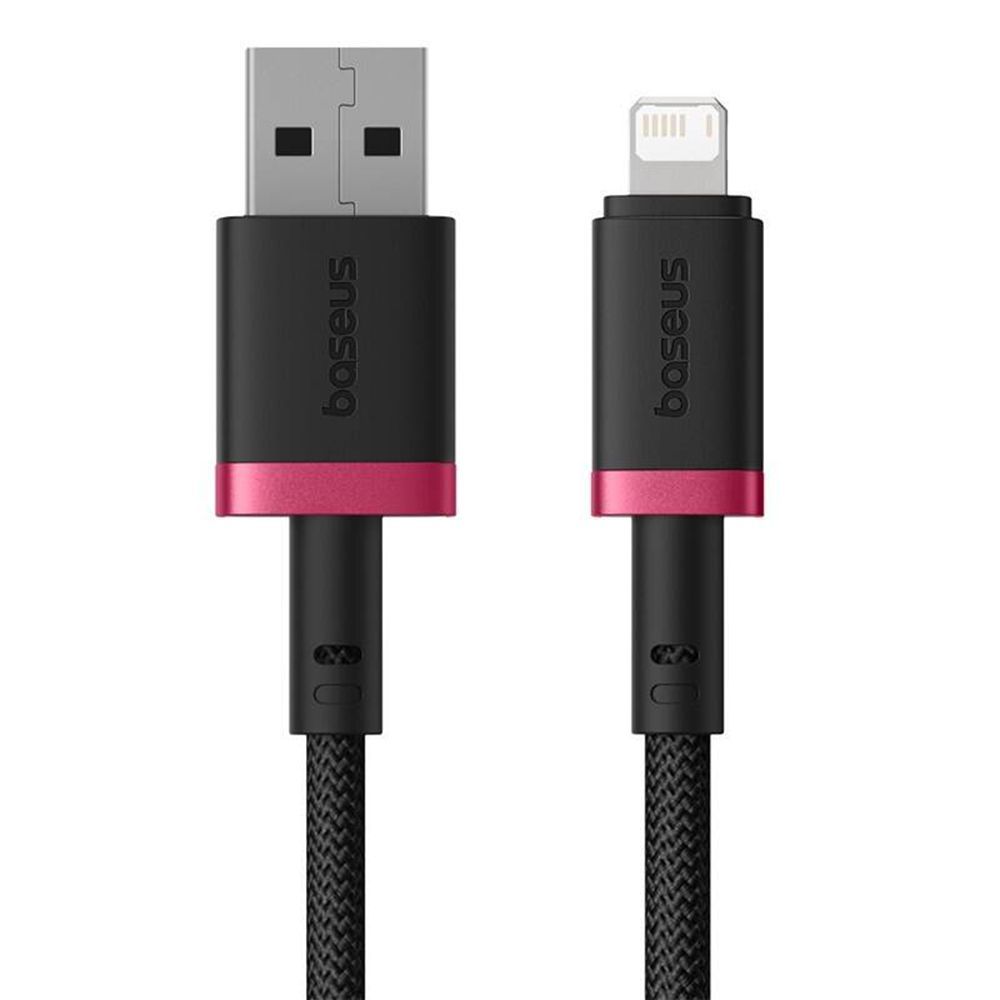 Καλώδιο Baseus Dura Braided USB-A / Lightning 2.4A 2m Μαύρο / Κόκκινο