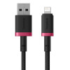 Καλώδιο Baseus Dura Braided USB-A / Lightning 2.4A 2m Μαύρο / Κόκκινο