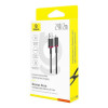 Καλώδιο Baseus Dura Braided USB-A / Lightning 2.4A 2m Μαύρο / Κόκκινο